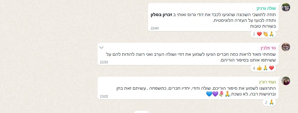 תגובות לאירוע זיכרון בסלון