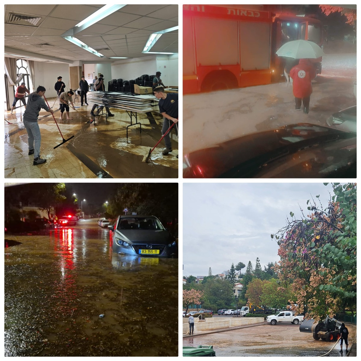 מתנדבים מתמודדים עם ההצפות